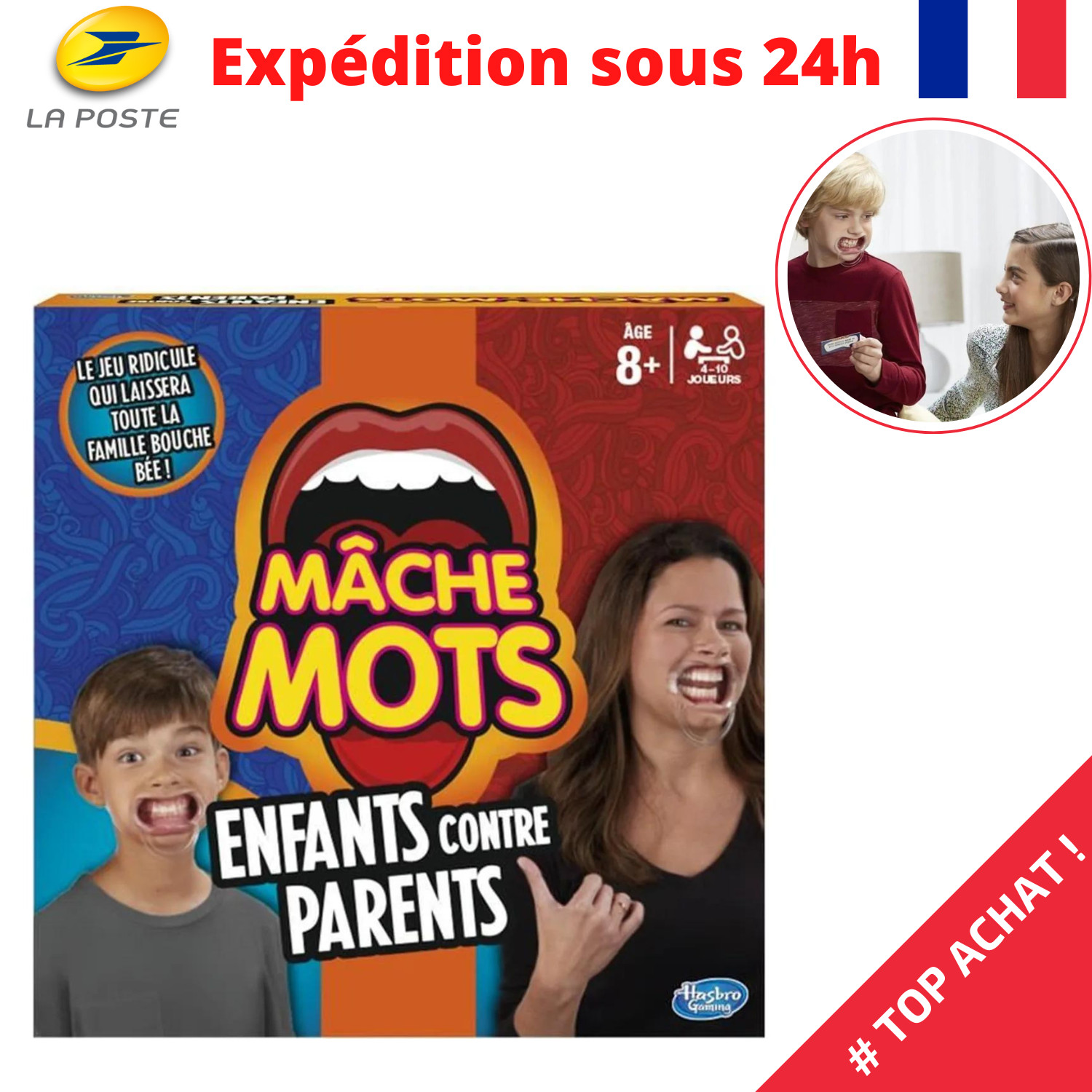 Jeu de societe de table Mache-Mots Enfants Contre Parents avec ecarteurs