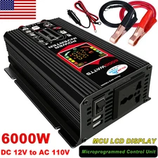 6000W Modified Sine Wave Power Inverter 6000 Watts DC 12V TO AC 110V LCD DISPLAY