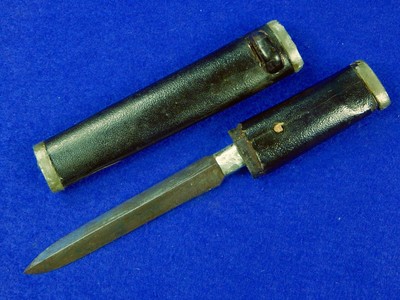 Antique Old Japanese Japan Yari Spear Point Tanto Fighting Knife W Scabbard Ebay