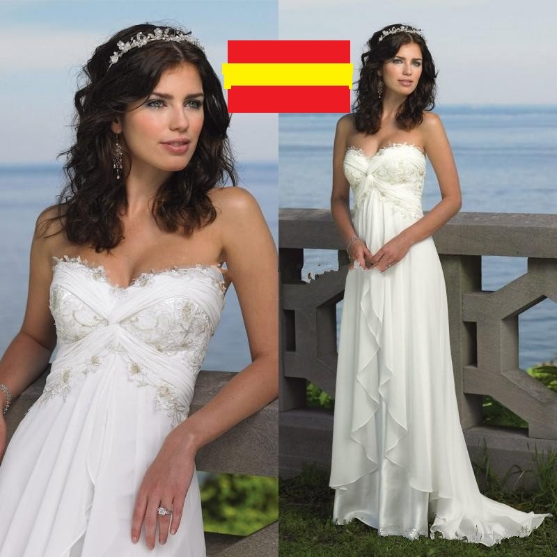 VESTIDO DE NOVIA DE GASA Y SATÉN CON CORTE IMPERIO TALLA 36