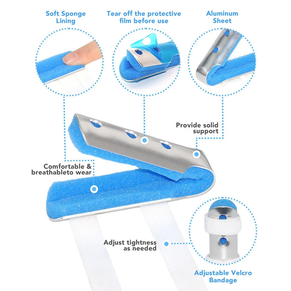 Trigger Finger Splint Brace for Arthritis Straightener Support Protector Metal - Image 3 of 4