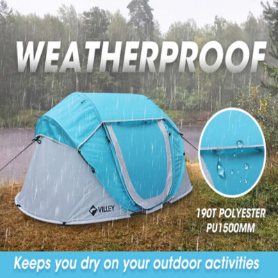 Tente De Camping Automatique 4 Personnes | Léger, Imperméable Et Facile A Monter
