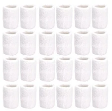  Athletic Performance Team Pack of 24 Wristbands (12 pair), White 