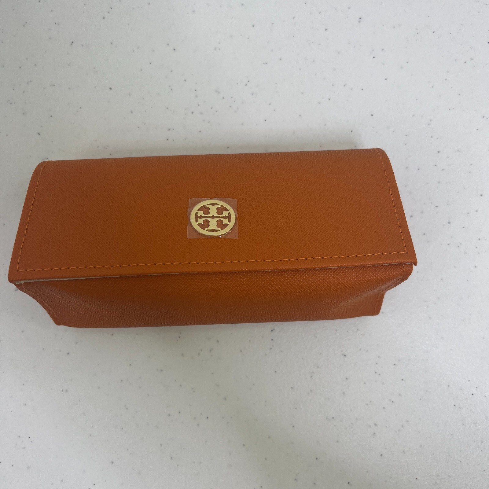 Tory Burch Large Orange Magnetic Sunglasses Eyeglasses Case Big Textured