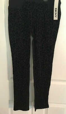 NWT Girls DKNY Black Leopard Print Size XL Leggings