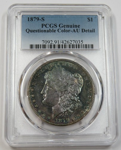 1879 S PCGS Questionable Color Detail TONED Silver Morgan Dollar 1 