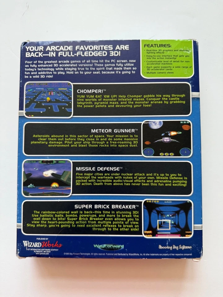 Fun Pack 3D PC Game 1998 Wizard Works New Factory Sealed FunPack Chomper OOP - Image 2 of 4