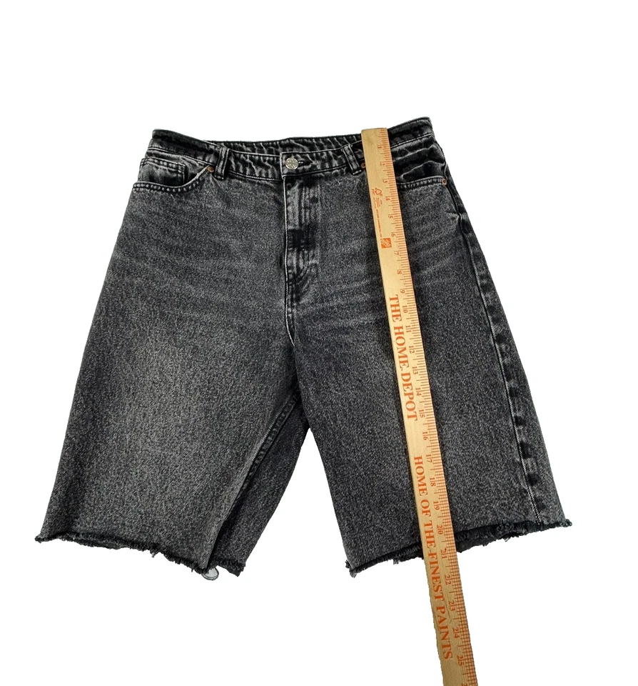 Monki Women's Black Cutoff Denim Shorts Size 30 - Image 3 of 4