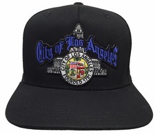 City Of Los Angeles Blue Script Black Snapback