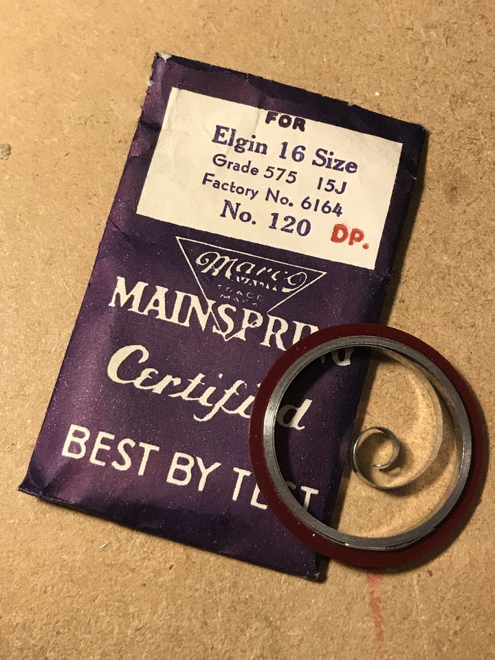 Ressort De Barillet Marco Pour Montre Elgin 20/0 - Pièce Neuve Sans étiquette