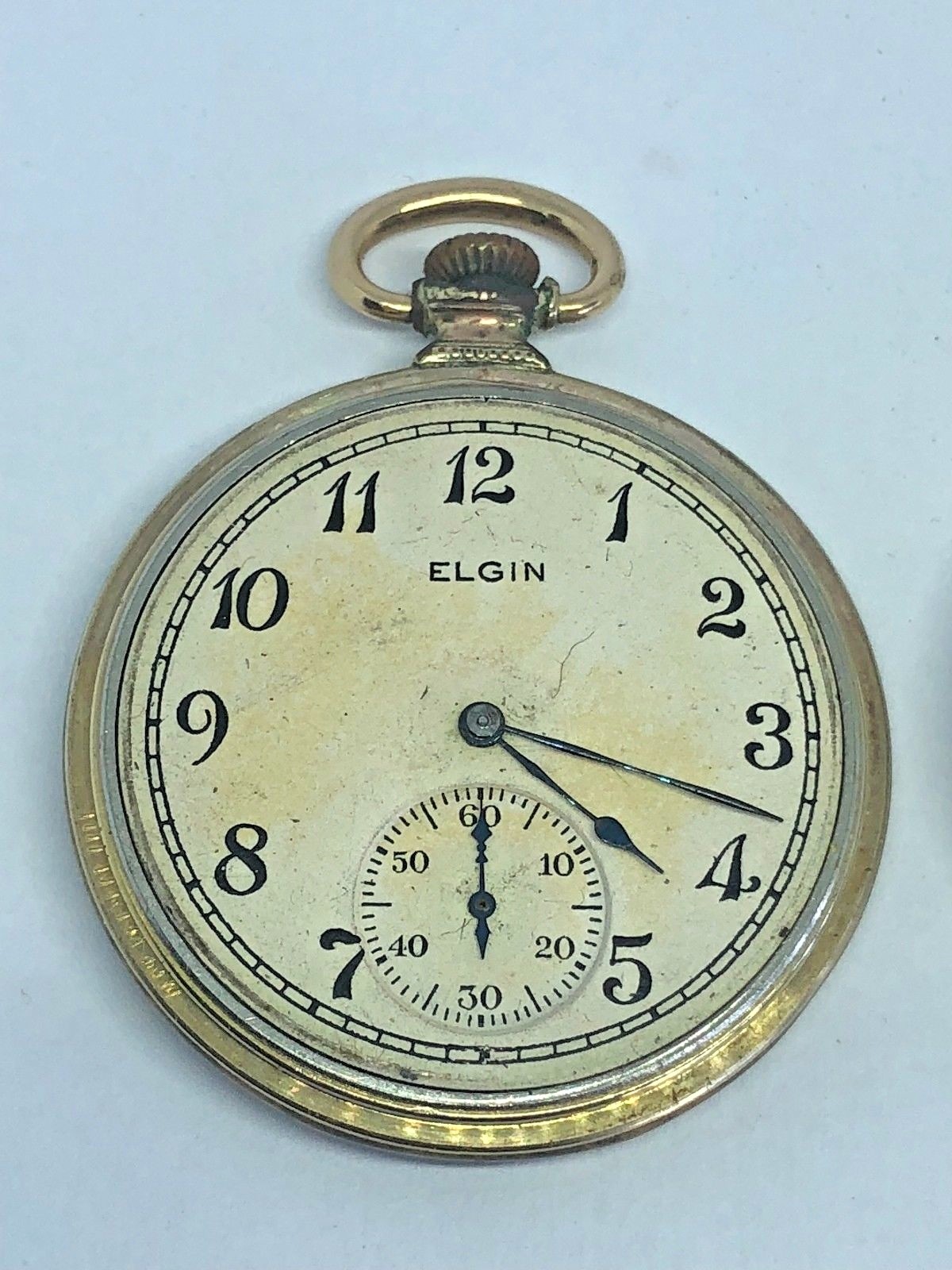 1914 ELGIN Gr 384 Model 3 Class 114 12s Gold Plate Wadsworth Case