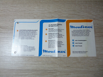Moulinex Prospekt Produktblatt Katalog