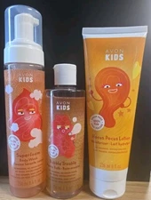 Avon Kids Superfoam Body Wash & Bubble Bath & Lotion 3 Pc Set -Apple- Toxin Free