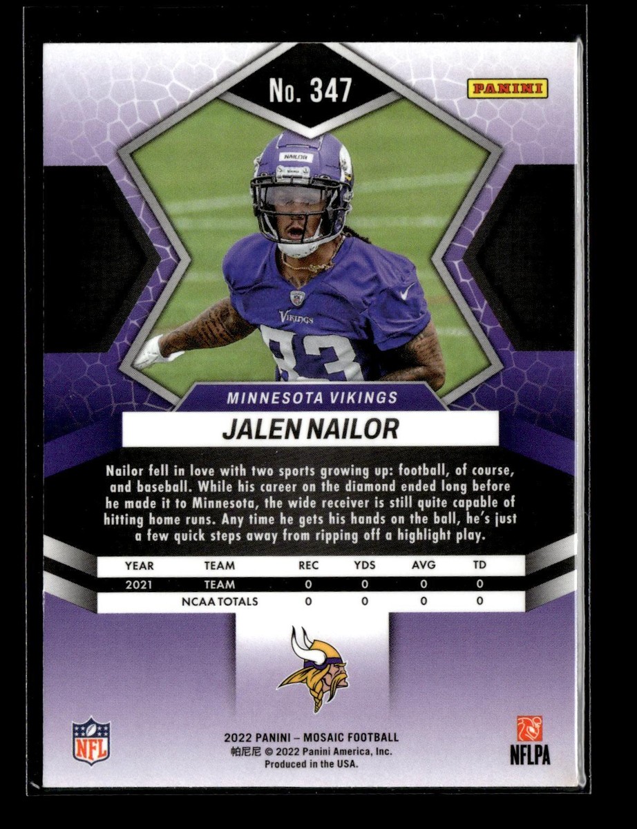 2022 Panini Mosaic #347 Jalen Nailor RC Minnesota Vikings