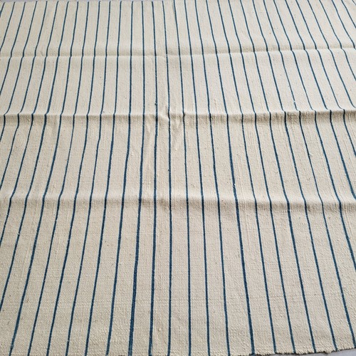 Vtg Handmade Moroccan White Blue Rug Striped Area Tribal Berber Wool Carpet 12x6 - Picture 12 of 24