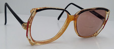 Vintage Sophia Loren Zyloware 189 Black Gold Oval Sunglasses FRAMES ONLY