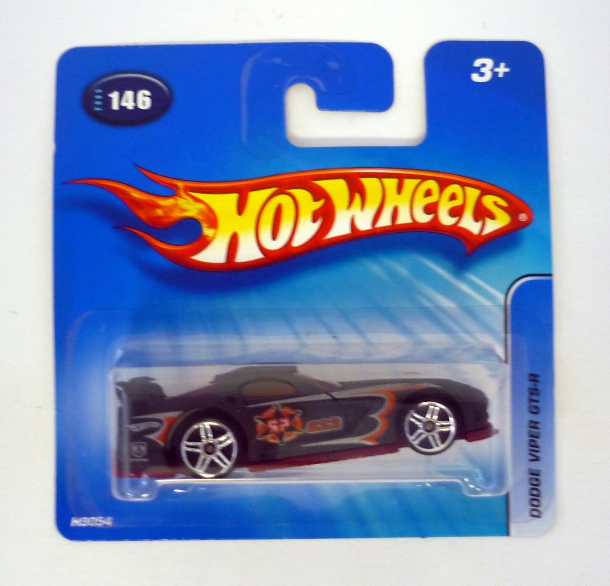 Hot Wheels Dodge Viper GTS-R #146 Black Die-Cast Car Short Card