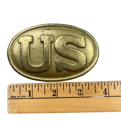 US Gold Reproduction Vintage Belt Buckle Civil War Look a Like