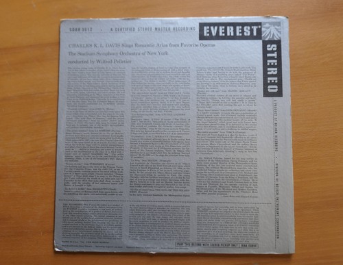 SDBR 3012 Charles K.L. Davis Sings Romantic Arias Everest Silverback Stereo LP - Picture 5 of 6
