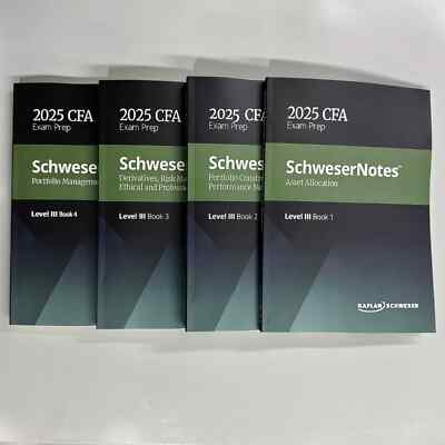 2025 CFA level 3 Exam Prep Kaplan schweser Notes  Book 1-4 paperback/USA free