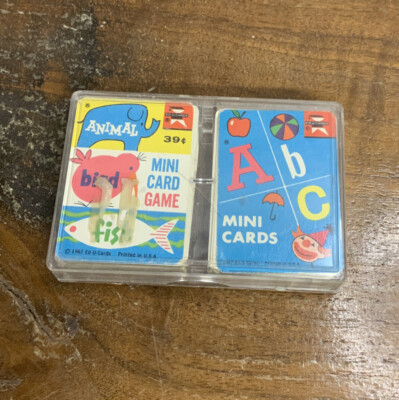 VINTAGE ED-U-CARDS MINI CARD GAMES BUSY BEE & PIGGY BANK 1967 