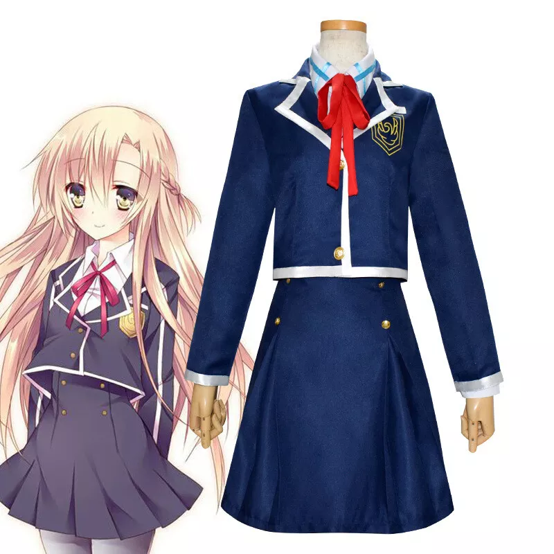 Sword Art Online SAO Yuuki Asuna School Uniform Coat Shirt Skirt Anime  Outfit Customize Cosplay Costumes