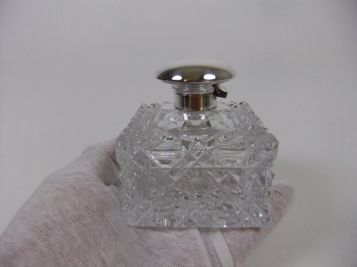 Cuerpo de vidrio grande con tapa de plata de ley Alan M Weisrose - Imagen 8 de 10