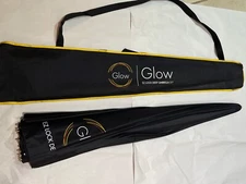 Glow Easy Lock Large Deep Black/White Fiberglass Umbrella 51" NEW