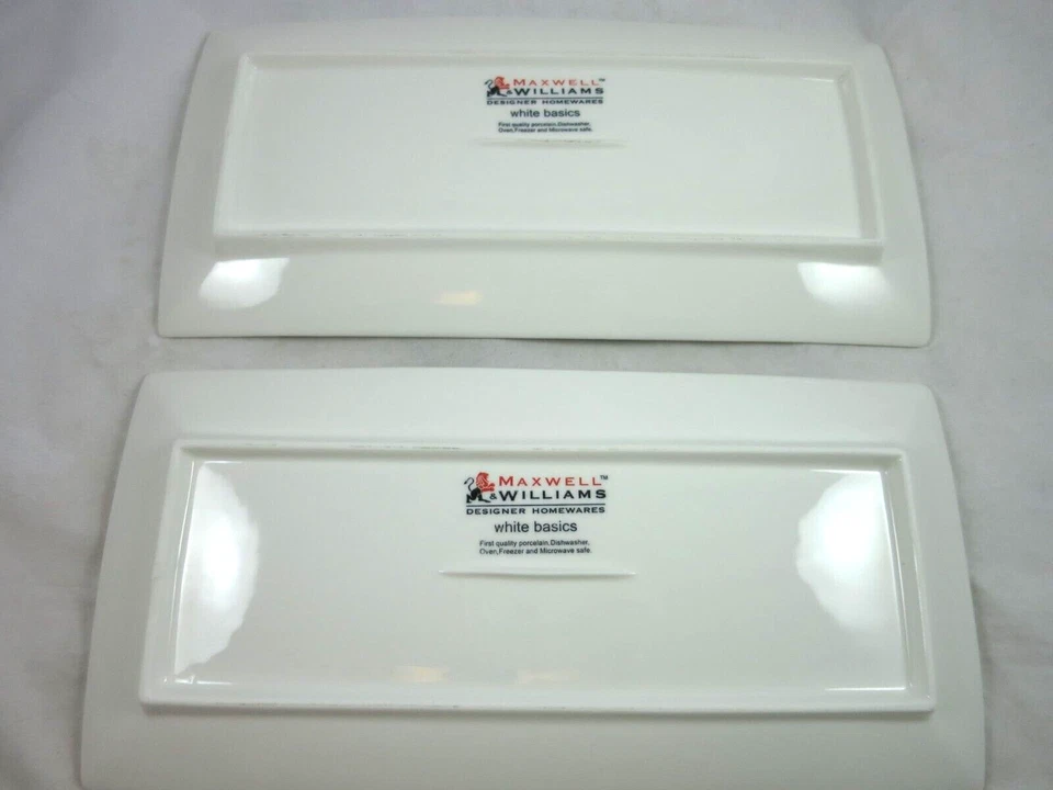 Maxwell Williams White Basics Cirque 2 прямоугольные тарелки для сэндвичей подносы ребра 13 дюймов - Изображение 3 из 4