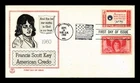 US COVER FIRST DAY OF ISSUE TRICOLOR CACHET PICTORIAL CANCEL FRANCIS SCOTT KEY