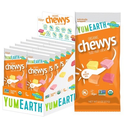 YumEarth Organic Chewys Fruit Flavored Candy Chews 2 Oz (1 Pack of 12)