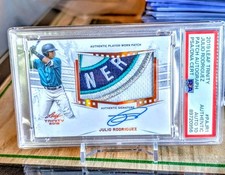 2019 Leaf Trinity JULIO RODRIGUEZ LOGO PATCH AUTO Seattle Mariners Rookie RC 🔱