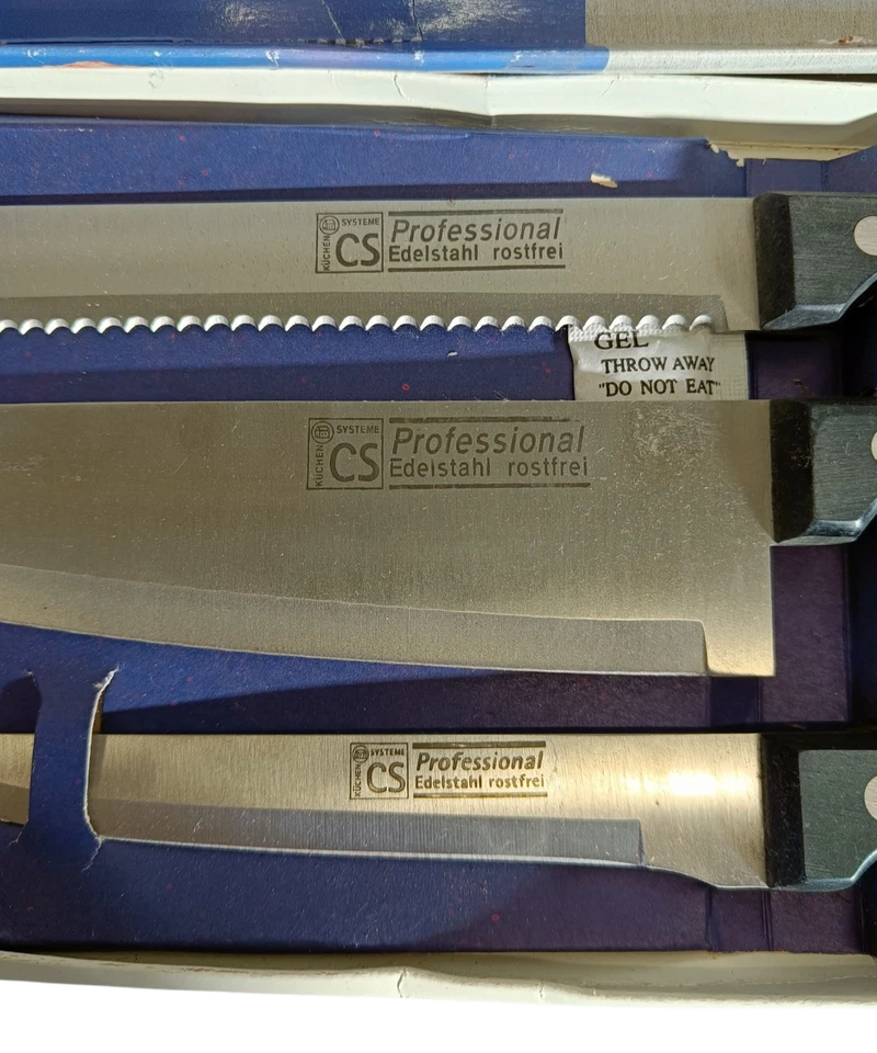 CS Messer Set 3 Stück Fleischmesser Gemüsemesser Brotmesser Edelstahl rostfrei - Bild 2 von 4