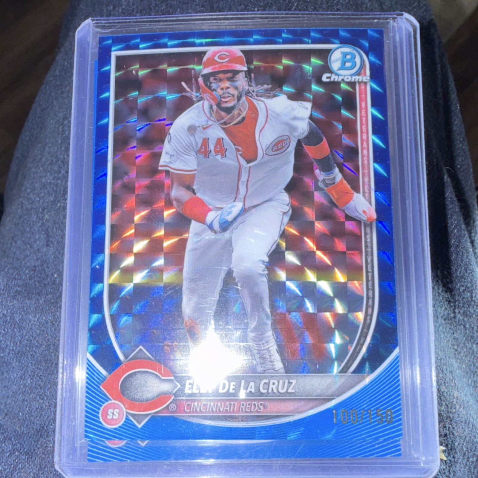 Bowman Chrome 2024 Elly De La Cruz Reds Blue Geometric Refractor #89 /150