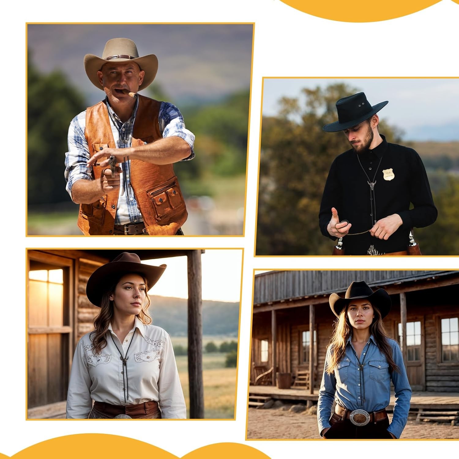 Vintage Western Cowboy Cowgirl Bolo Tie Necktie Texas Longhorn Buffalo Steer Cow