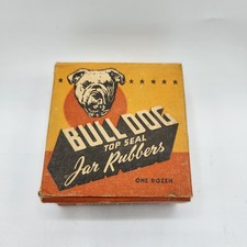 Vintage 2 7/8" Box of Bull Dog Canning Jar Rubbers, WWII Era?, 1 in Box