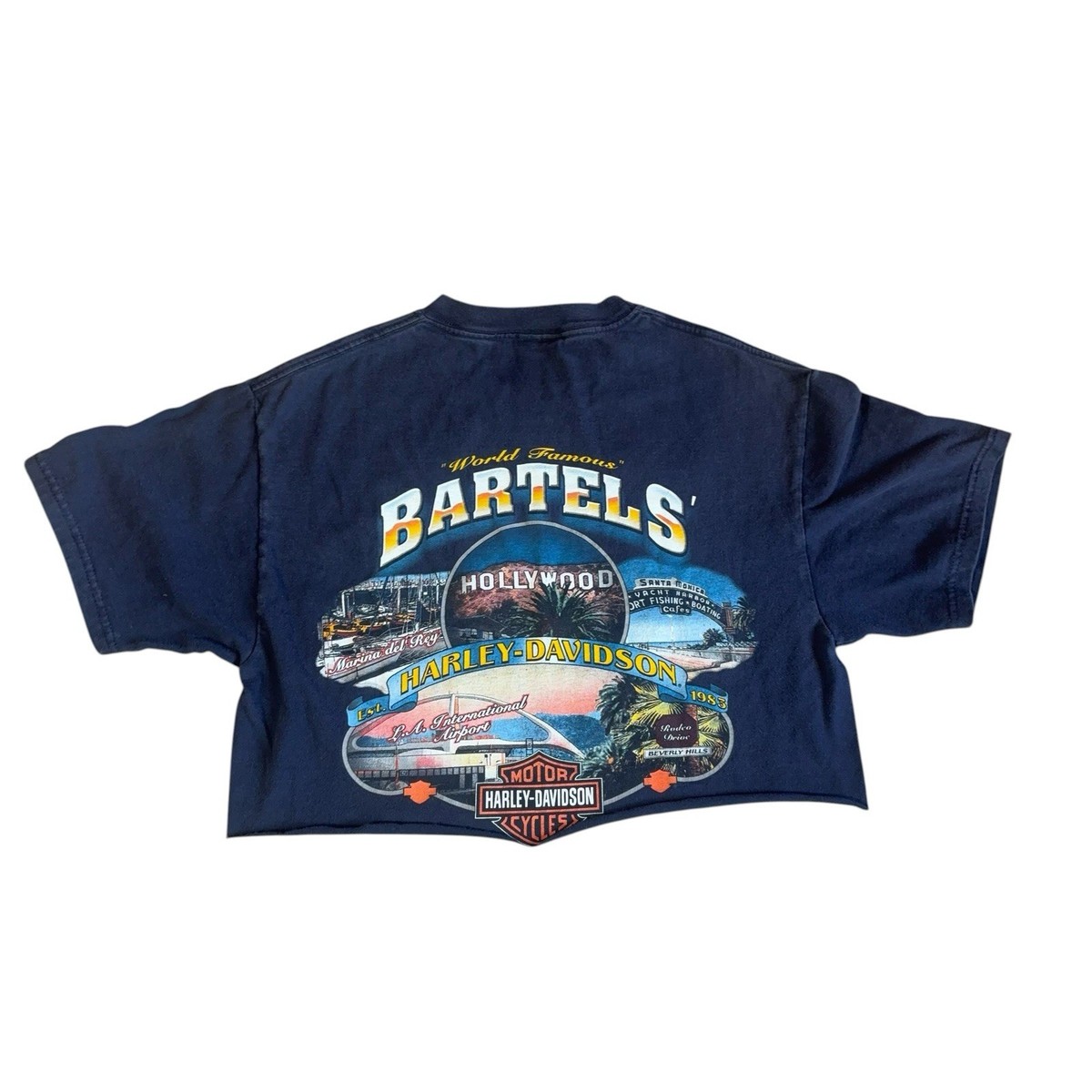 Vintage Harley Davidson Bartels Medium 2008 Cropped Tee Womens Boxy Y2K View 4