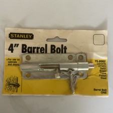 NOS Vintage Stanley 75-8062 4" Barrel Bolt Satin Brass Plated CD1078 Made in USA