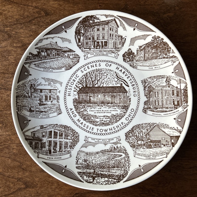 Collectible Commemorative Plate, Historical Harveysburg & Massie Township, Ohio