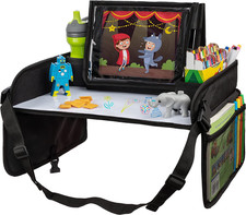 Car Seat Tray - Dry-Erase Lap Desk for Kids Travel Activities - Snack  Cup Hold