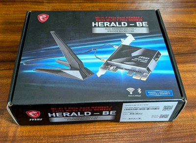 MSI HERALD-BE WIFI 7 MAX NCM865 Tri-Band Wi-Fi 7 & Bluetooth 5.4 PCIe Adapter