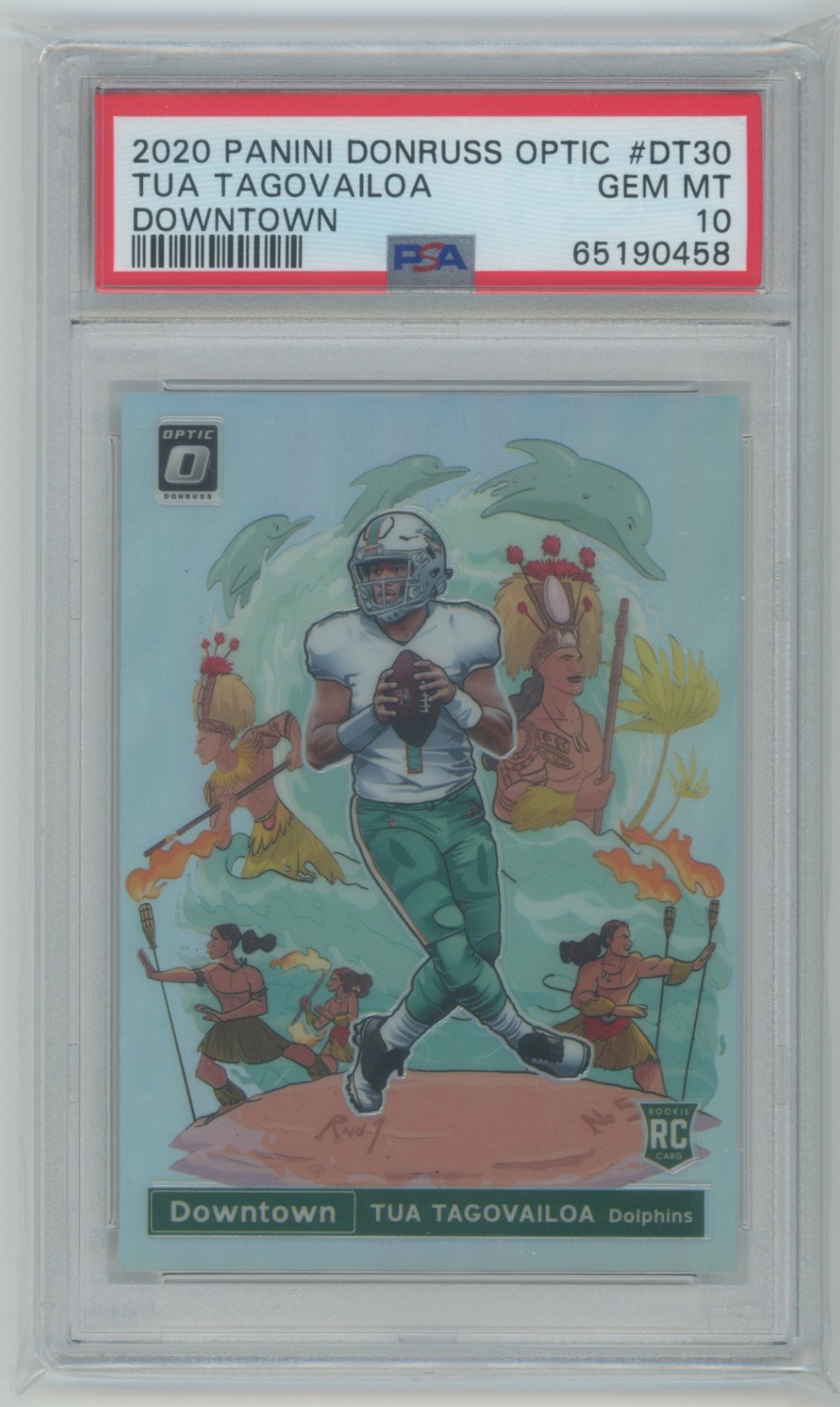 2020 Panini Donruss Optic Tua Tagovailoa Downtown Rookie PSA 10 Miami Dolphins