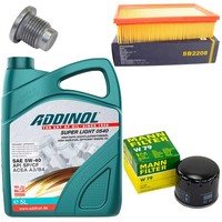 MotoröL Filter Set 5W-40 5 Liter + ÖLablassschraube FüR Renault Clio Iii 1.5 Dci