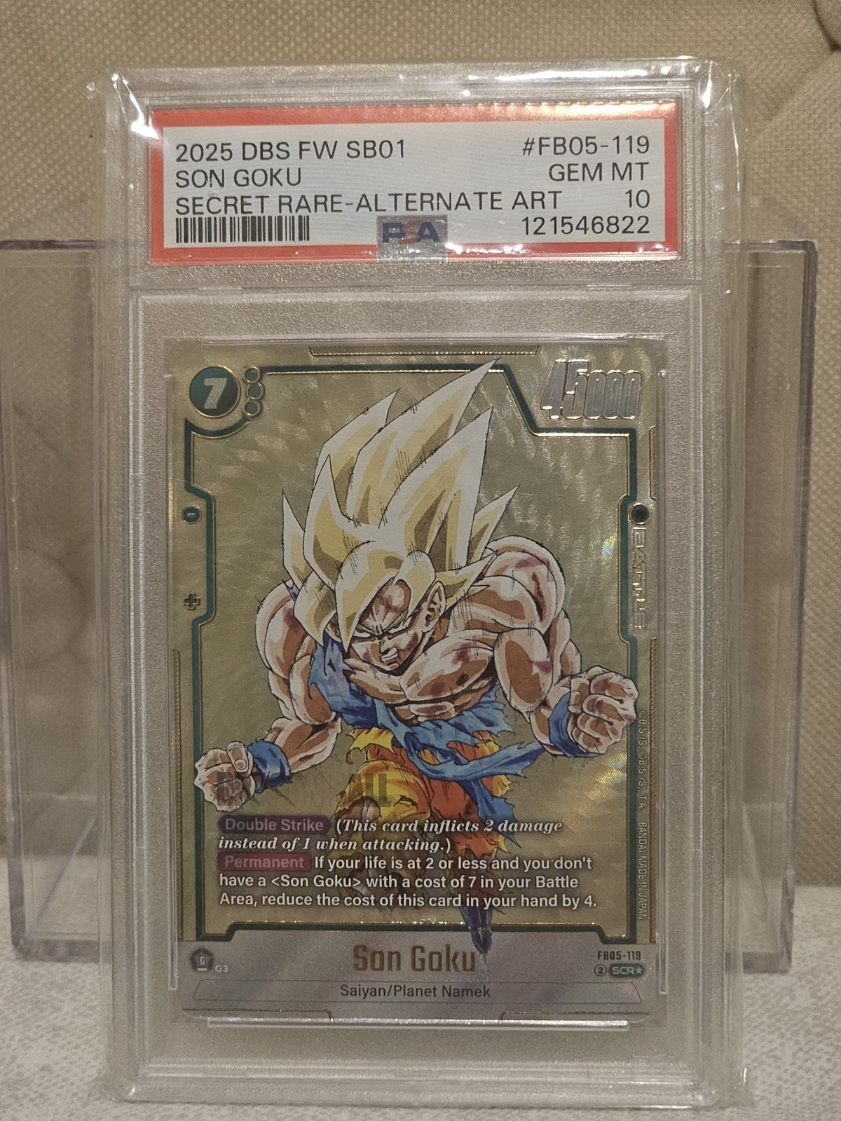 Son Goku FB05-119 SCR Alt Art | SB01 Manga Booster Fusion World | PSA 10 📈🔥 view 3