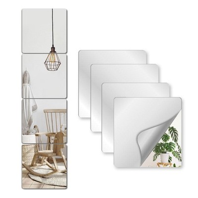 Unbreakable Mirror Tiles Self Adhesive,8 PCS 12 x12  Toddler Mirror For