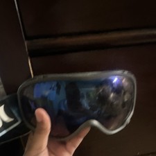 Mirrored Blue Lens Ski/Snowboard Goggles, Gray Foam Frame, Adjustable