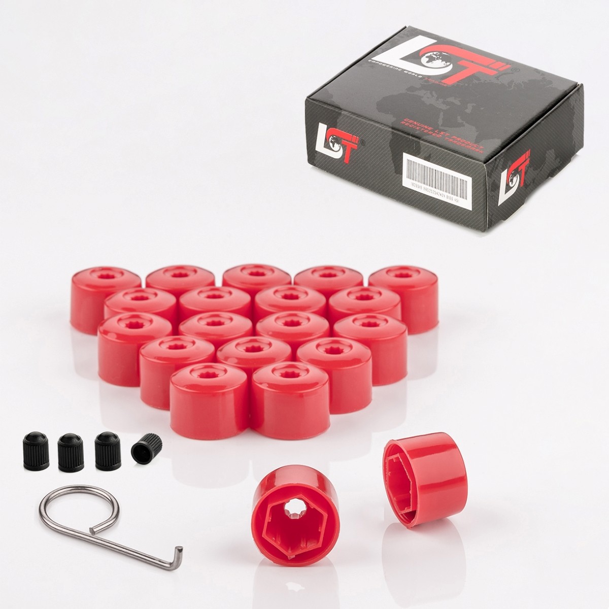 20x Shrouds Wheel Screw Caps Wheel Bolt Set Red 0 21/32in for Daewoo