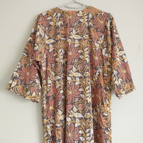 ANOKHI Maxi Dress S/M/L*Multicolor Floral Cotton Pocket Slit India Cottagecore - Picture 8 of 11