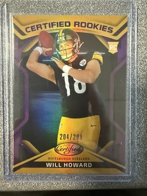 2025 Panini Certified #CRK-WHD WILL HOWARD Certified Rookies Purple 204  /299