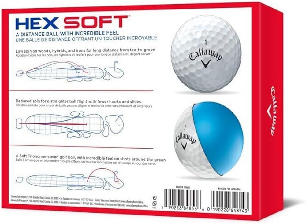 1 Dozen HEX Soft White Golf Balls Low Compression for Distance and Control